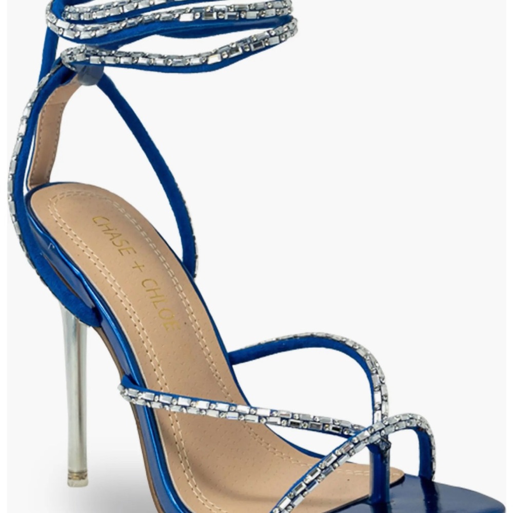 Chase + Chloe Blue Crystal Embellished Heels size 7
